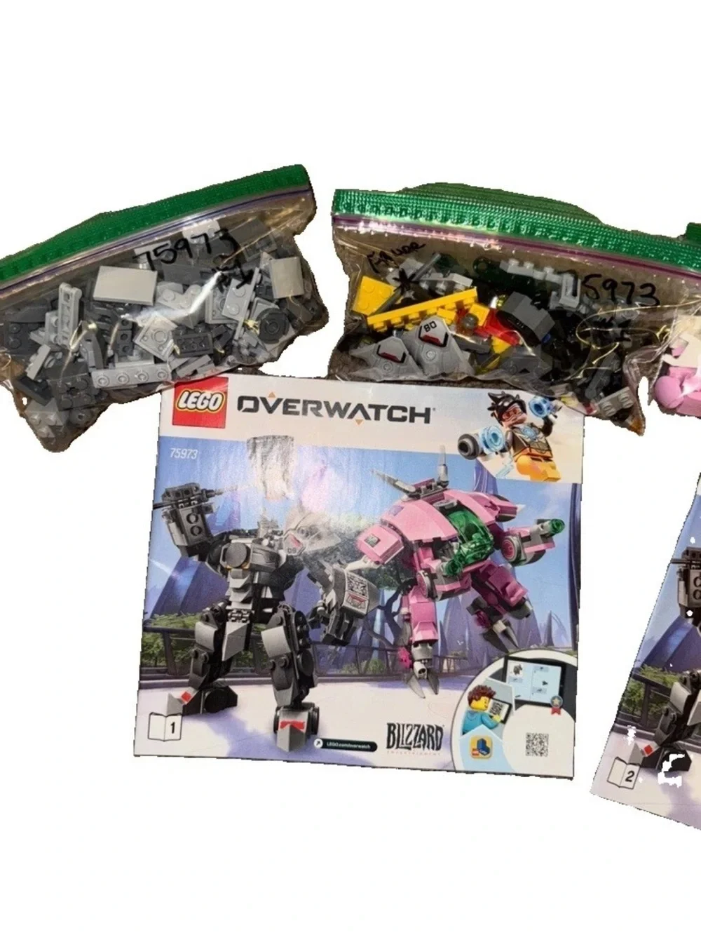 LEGO Overwatch 75973 D.Va & Reinhardt Set Retired 2 Manuals No Box